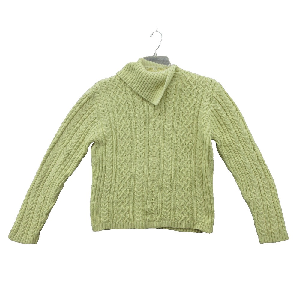 Wainscott Sweater Womens Large Long Sleeve Cable Knit Pullover Mock Collar VTG